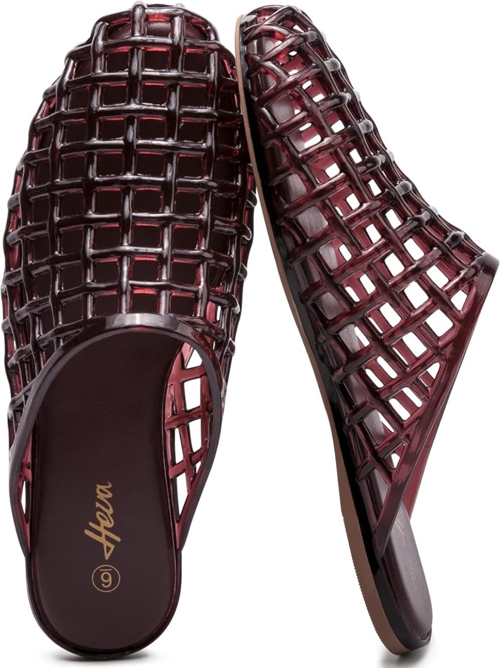 Jelly Slide Sandals Wine Red